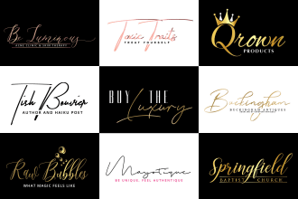 do signature, scripted, handwritten, calligraphy and cursive logo