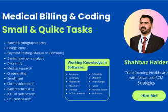 do medical billing small tasks and provide quick solutions