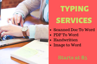 do a fast typing job, of PDF and scanned copy to ms word