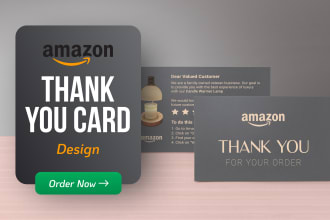do elegant amazon product insert card, thank you card, invitation card