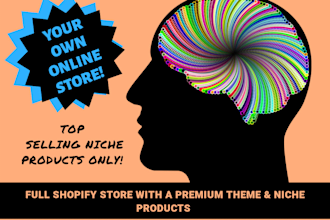 build full shopify store, premium theme, with top selling niche products
