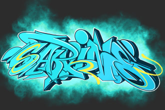 design name in graffiti style