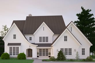 3d rendering exterior architectural plans