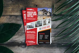 design sleek and professional flyers, brochures, and catalogs for real estate