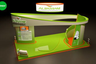 create 3d exhibition stand, kiosk design,booth
