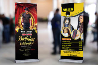 design modern retractable banner,  roll up banner, or standee design