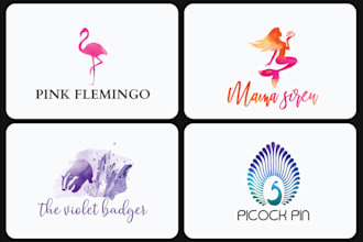 design watercolor pastel feminine logo