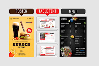 create menu and table tent design
