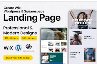 create cms based wix wordpress squarespace landing page