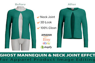 ghost mannequin photo editing for clothing neck joint