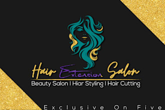 design hair salon, boutique and hair extensions logo