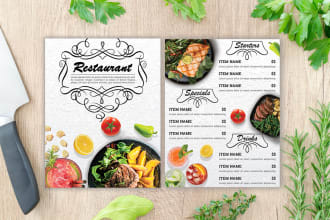 design restaurant menu, food menu, flyer menu
