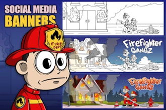 do social media banners with character designs