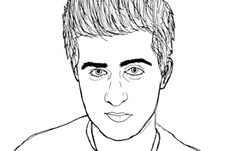 draw a line art caricature of whatever you wish