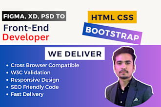 be your HTML CSS javascript expert and convert psd to html