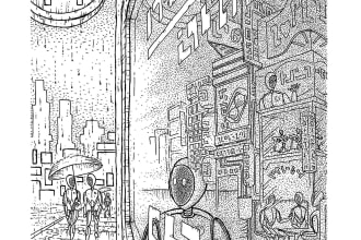 draw awesome scifi fantasy drawing by pen ink