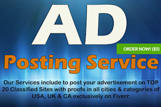 post your ad in top rated classified sites