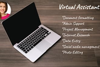be your virtual assistant for internet research,data entry,
