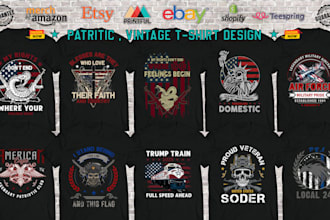 create any patriotic,vintage flag t shirt design