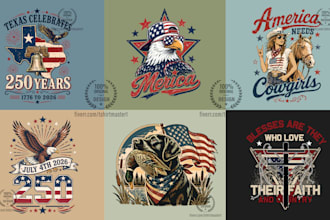 create patriotic american flag vintage retro t shirt design