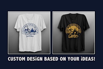 do custom t shirt design and illustration