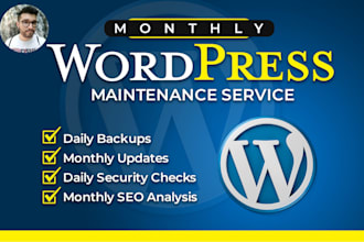 provide wordpress maintenance and security support for your web