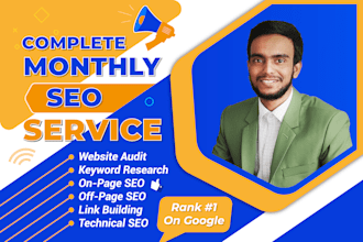 provide complete monthly seo service for google ranking