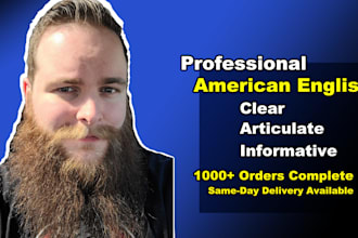 record a broadcast quality american male english voiceover