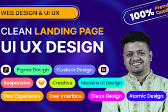 design UI UX for landing page, mobile app using figma