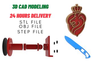 do 3d modeling, rendering and make stl file for 3d printing