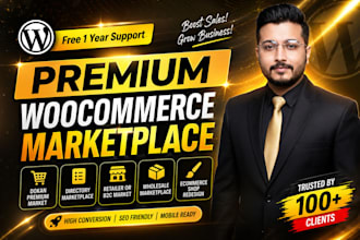 build multi vendor ecommerce, woocommerce marketplace or dokan marketplace