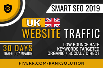drive UK traffic targeted and low bounce rate organic visitors