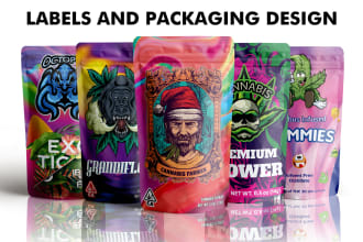 do unique packaging design, pouch bag, mylar bag, and product label design