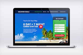 develope landing page for events,business,booking,products,funnels