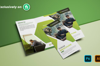 design creative trifold, bifold brochure, catalog, flyer
