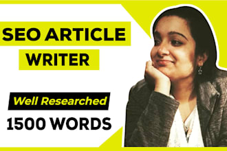 be your 1500 words seo article writer for blog and website