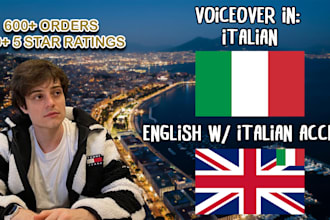 voiceover in italian or english with italian accent