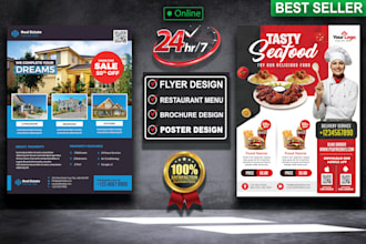 do business flyer design,brochure design, restaurant menu design