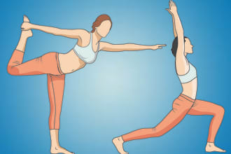 draw amazing yoga, fitness, workout, exercise or other pose illustrations