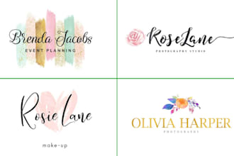 design feminine, watercolor signature logo