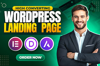 design stunning, high converting wordpress landing page with elementor or divi