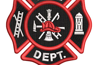 do embroidery digitizing logo into dst pes in 1 hr