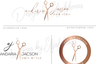 do fabulous watercolor beauty hair saloon logo