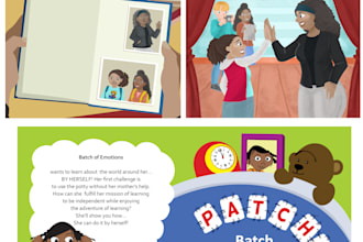 illustrate cover and back cover for children ilustration