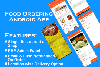 create a food ordering android and ios app