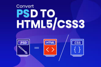 convert PSD or xd to HTML5 css3