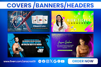 design multi platform header cover design for social media