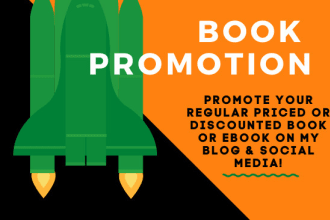 promote your book or amazon kindle ebook on my blog