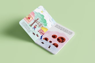 do flat illustration, line art, vector graphic and character