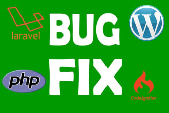 bug fixing laravel, wordpress, codeigniter, PHP